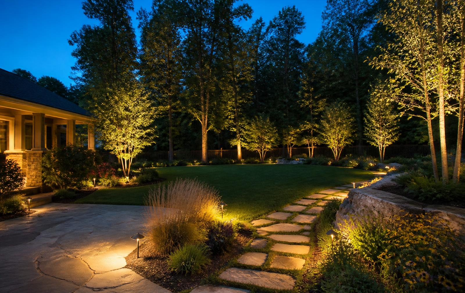 Evening landscape lighting